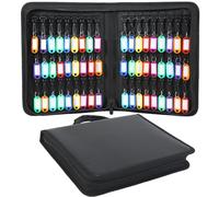 Portable Zippered Key Case, Portable Key Organizer with Handle, Waterproof & Fireproof Key Binder with 54 Hooks and Tags, Key Box Organizer for Estate Sales, Hotel Executives, Landlord, Car Rental