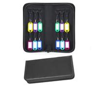 Portable Zippered Key Organizer, Fireproof & Waterproof Key Case with 12 Key Hooks & Tags, Portable Key Storage Organizer for Real Estate Sales,Hotel Executives, Car Service