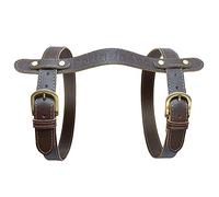 PortableAnd Genuine Leather Carry Strap for Motorcycle & Picnic Bedroll Blankets, Gifts for Motorcycle Motorbike Lovers, Heavy Duty Adjustable Belt (Dark Brown)