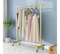 PortableClothingRackwithWheelsHeavyDutyGarmentHangingOrganizerIdealforBedroomWardrobe60x40x155cmEasyMobilityClothesHanger.