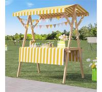 PortableFoldableFoodCartwithWheelsIdealforFarmersMarketsCraftShows&OutdoorEventsLightweightEasytoTransport&SetUp