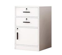 Portadocumenti 2 Cassetti con Serratura - Robusto e Durevole, Facile da Montare per Ufficio e Studio, Bianco per Documenti e Archivio