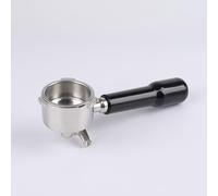 Portafilter 51 mm 3 ears with double spout for Delonghi Dedica EC680/EC685/EC785/EC820/EC850/EC860 filter basket with ABS handle and stainless steel filter holder, black