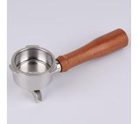 Portafilter 51 mm for Cecotec Power Espresso 20 / Casabrews CM5418 with Double Spout - Stainless Steel Filter Holder Including Sieve - Wooden Handle