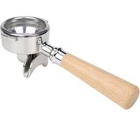 Portafilter, 58mm Double Spout Bottomless Portafilter for E61, Filter Basket with Wooden Handle, Durable Ears, Nozzle, Portafilter for Barista Series (Double Mouth -Beech Wood)