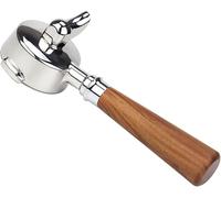 Portafilter, 58mm Double Spout Bottomless Portafilter for E61, Filter Basket with Wooden Handle, Durable Ears, Nozzle, Portafilter for Barista Series (Single Mouth, Red Rosewood)