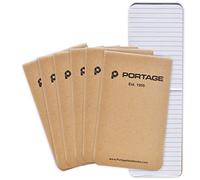 Portage Field Notebook Tactical Sized Pocket Notepad - Top Bound Notebook with Lined Paper Lies Flat in Pocket - 2.8" x 4.6" - 64 Pages (3 Pack) (6 Pack, Tactical)