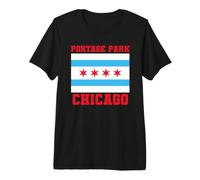 Portage Park Chicago Illinois Flag 773 312 Deep Dish Pizza Premium T-Shirt