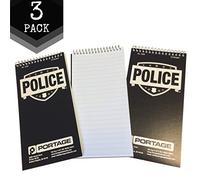 Portage Public Safety Police Notebook - Top Bound Spiral Notebook, Writing Pad for Interviews, Accidents & Incident Reports, Field Notes Book for Police - 4x8 In, 70 Sheets, 3 Pack