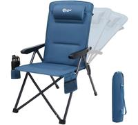 Portal Camping Chair for Adults Folding Garden Chair Recliner Heavy Duty High Back with Adjustable Pillow Oversized Load 160KG Comfy Padded Deluxe Luxury Collapsible Deck Seat for Dining Caravan