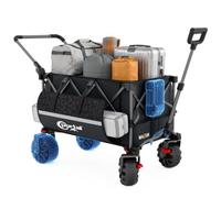 Portal Electric Festival Trolley on Wheels Motorised Camping Beach Cart | Labour-saving 200L Folding Wagon All-Terrain Big Wheels Adjustable Handle Pull along Trailer Buggy for Garden Event Shopping