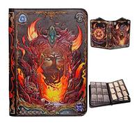 Portal Magic Book 3D Embossed PU Leather Trading Card Binder with Zipper 9 Pockets and Side Loading Folder Holds 360 Cards, Case for MTG, TCG, Sports and Cards