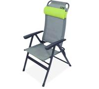 Portal Outdoor Camping 'Ken' Reclining Chair with ANNA footrest -GREY/GREEN