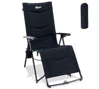 Portal Reclining Camping Chair Garden Chairs Sun Lounger Bundle-Fold Zero Gravity Chairs Heavy Duty 180kg Support Deck Chair with Leg Rest Adjustable Lounge Chair for Outdoor Patio Beach Indoor