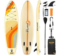 Portal Stand Up Paddle Board, 10'6x33 x6 Inflatable Paddle Boards with SUP Accessories Including Carry Bag, Hand Pump, Paddle, Leash, Fin, Repair Kit, Waterproof Phone Case, Beige