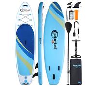 PORTAL SUP Inflatable Paddle Board for Adults 10'6'' Stand Up Paddleboard,Non-Slip Deck Blow up Paddle Boards with Adjustable Paddle, Carry Bag, and Repair Kit (Modern with Seat)