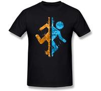 Portal T Shirt Portal Splatter T-Shirt Printed Casual Tee Shirt Mens Cute Cotton Short Sleeves Tshirt Black M