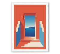 Portal to Serenity Minimalist Framed Wall Art Print A4 (29.7×21cm) White, Wall Decor for Living Room, Bedroom, Office & Home, Ready to Hang, Art Gift