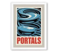 Portals Geometric Framed Wall Art Print A2 (59.4×42cm) White, Wall Decor for Living Room, Bedroom, Office & Home, Ready to Hang, Art Gift