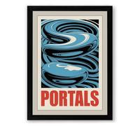 Portals Geometric Framed Wall Art Print A4 (29.7×21cm) Black, Wall Decor for Living Room, Bedroom, Office & Home, Ready to Hang, Art Gift