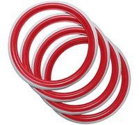 PORTAWALL 17" White Wall Tyre Inserts - Set of 4 Coloured Walls | Universal Rubber Sidewall Rings for 17" Rims | Car Exterior Accessory (Red White 4.5cm)