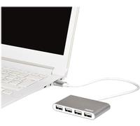 Port Designs 4 Ports 2.0 USB Hub, Silver