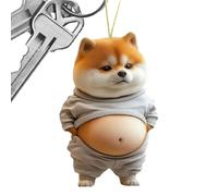 Porte-Clés Chien Acrylique 2D - 6cm Dog Keychain | Acrylic Dog Keychain - Pendentif Rétroviseur Voiture, Charme de Sac Mignon, Accessoire Léger Résistant à l’Eau pour Clés Sac à Dos Cadeau