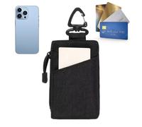 Porte-Clés Portefeuille Pour Femmes - 13.5 X 8 X 1 Cm Sac Imperméable À Fermeture Éclair Portable | Compact Portable Pochette, Randonnée Plage Activités Extérieures, Black, Consulte la descripción