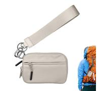 Porte-Monnaie Avec Lanière - Wallet Léger, Pochette Zippée | Étui Multifonctionnel À Matière Résistante, Organisateur Compact Destiné Aux Pièces Cartes Clés Et Accessoires Du Quotidien, beige, see