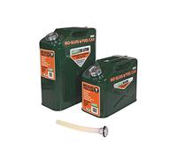Portek 20L No Glug Galvanised Steel Fuel Can - Green (Gasoline & Diesel)