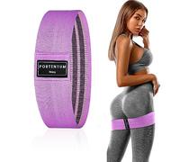 PORTENTUM 1 Heavy Resistance Elastic Band for Strength Training, Non-Slip Fabric Fitness Band for Crossfit, Yoga, Glutes, and Other Sports. Includes Video.
