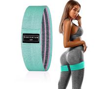 PORTENTUM 1 Light Resistance Elastic Band for Strength Training, Non-Slip Fabric Fitness Band for Crossfit, Yoga, Glutes, and Other Sports. Includes Video.