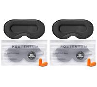 PORTENTUM 3D Sleep Mask, Black. Includes Ear Plugs, Breathable, Blocks 100% of Light, Adjustable Strap, Comfortable Design, Does Not Press on Eyes, for Travel, Meditation, Yoga, and Home Rest