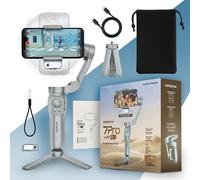 PORTENTUM 7 Pro Gimbal Stabilizer for Smartphones with independent AI tracking module - Phone gimbal 3-axis stabilization foldable with tripod - Optional app - iPhone and Android - Vlog YouTube TikTok