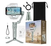 PORTENTUM 7 Pro Gimbal Stabilizer for Smartphones with independent AI tracking module - Phone gimbal 3-axis stabilization foldable with tripod - Optional app - iPhone and Android - Vlog YouTube TikTok
