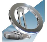 PORTENTUM Car Phone Holder Magsafe Foldable - With 20X N52 Magnetic Lock and 360° Rotation - For Dashboard Office or Other Surfaces - Silver