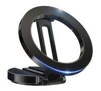 PORTENTUM Car Phone Holder Magsafe Foldable - With 20X N52 Magnetic Lock and 360° Rotation - For Dashboard Office or Other Surfaces - Black