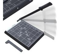 PORTENTUM Guillotine Paper Cutter A4 with Adjustable Magnetic Square and Non-Slip Base - Precision Trimmer with arm Lock and Printed Guides - Cutter Compatible with A4, A5, B5, B6, B7 - 12 Sheets