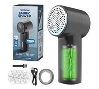 PORTENTUM Lint Remover - Electric Fabric Shaver - LED Display, 3 Speeds up to 9,000 RPM, 6-Blade Head, Up to 2h Runtime, USB-C Rechargeable, Compact and Powerful for Garments & Home Fabrics
