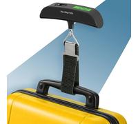 PORTENTUM Luggage scale digital with LCD display - Up to 110 lb - Automatic weight lock - Accurate suitcase weight for travel essentials - Suitcase weighing scales portable with temperature indicator