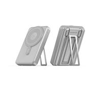 PORTENTUM MagSafe power bank fast charging 5-in-1 foldable stand - 10000 mAh integrated Lightning + USB-C cables - Portable charger 20W PD/QC wireless Qi 15W - Battery pack Apple Watch compatible