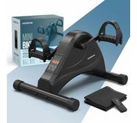 PORTENTUM Pedal exerciser for elderly electric motorised - 12 speeds and remote control - Compact arm and leg trainer with anti-slip mat and LCD screen - Portable mini exercise bike for home use