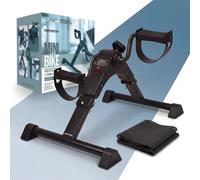 PORTENTUM Pedal exerciser for elderly with improved base and non-slip mat - Foldable - LCD display - Compact arm and leg trainer with adjustable resistance for home use as a mini exercise bike