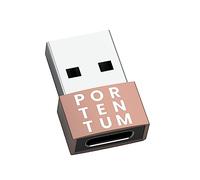 PORTENTUM USB c to USB Adaptor - 480 MB Speed - Premium Zinc Allow with High Heat Resistance - USB to USB C adapter - Rose Gold