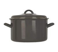 Porter Casserole Dish with Lid, Enamel, Large, 4.7 Litre - Grey