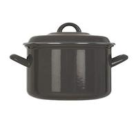 Porter Casserole Dish with Lid, Enamel, Medium, 3.7 Litre - Grey