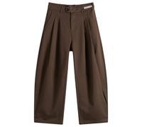 Porter James Men's Dart-Knee Pleated Trousers Brown Small