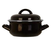 Premier Housewares Mini Retro Casserole Dish - Black Enamel, Black