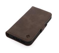 PORTER RILEY - Leather Case Compatible with Google Pixel 10 / 10 Pro. Premium Genuine Leather Stand Case/Wallet/Cover (Chocolate Brown)