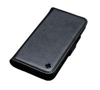 PORTER RILEY - Leather Case Compatible with Google Pixel 9 / 9 Pro. Premium Genuine Leather Stand Case/Wallet/Cover (Pure Black)